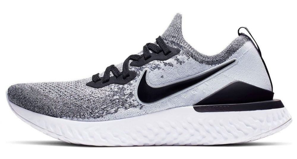 NIKE EPIC REACT FLYKNIT WHITE AND BLACK